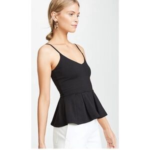 NWT $138 Susana Monaco x Revolve Black Casey Peplum tank top women size Medium